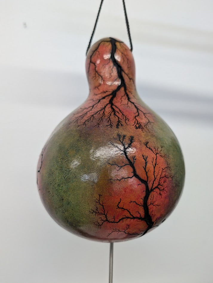 Small Magenta Fractal Burned Thunder Gourd #11