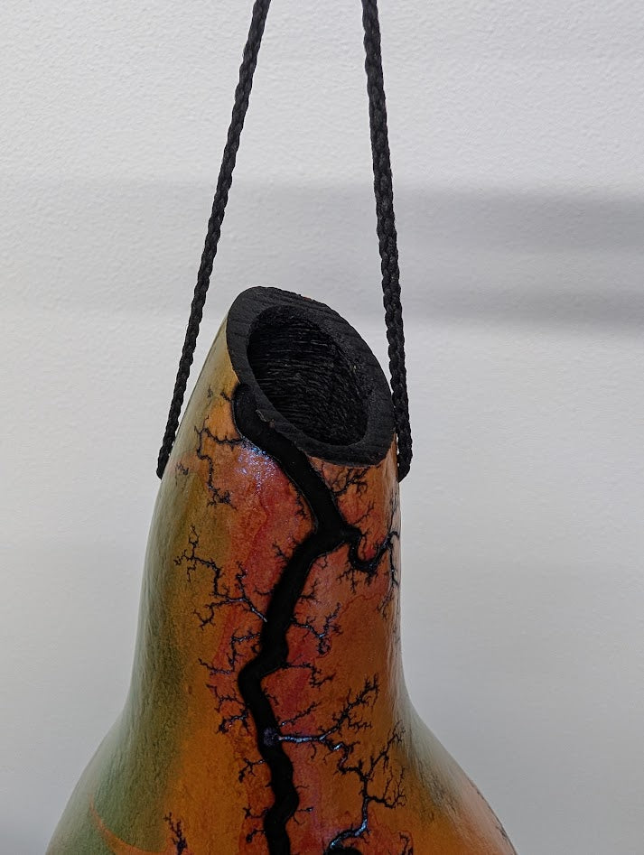 Medium Sunset Opal Fractal Burned Thunder Gourd #12