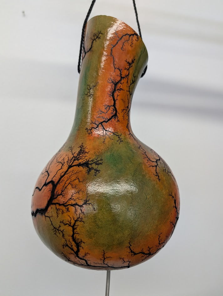 Small Sunset Fractal Burned Thunder Gourd #12