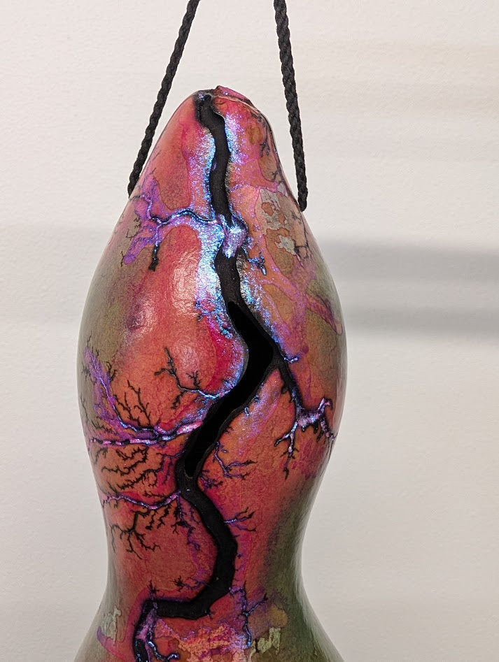 Medium Purple Opal Fractal Burned Thunder Gourd #13