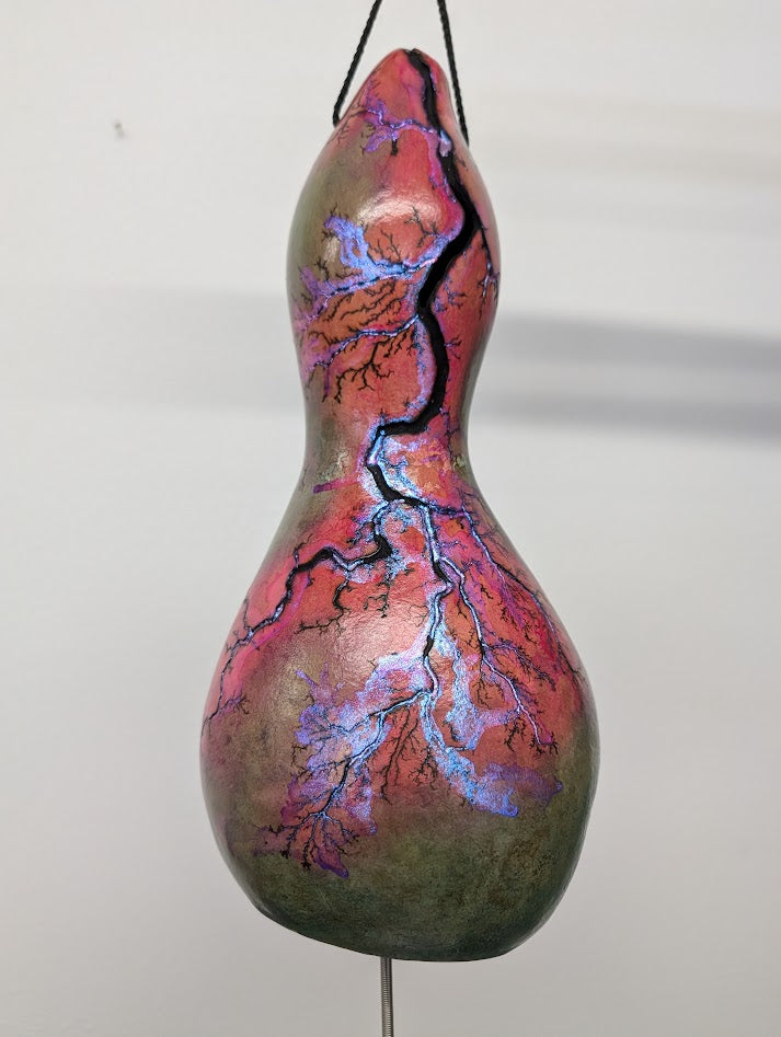 Medium Purple Opal Fractal Burned Thunder Gourd #13