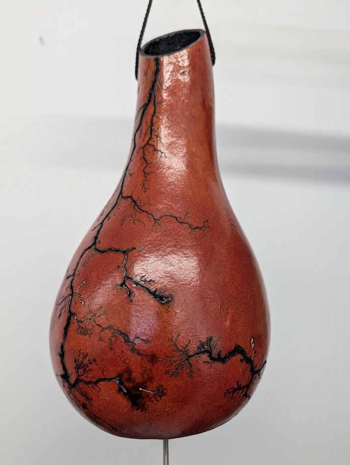Medium Red Fractal Burned Thunder Gourd #16