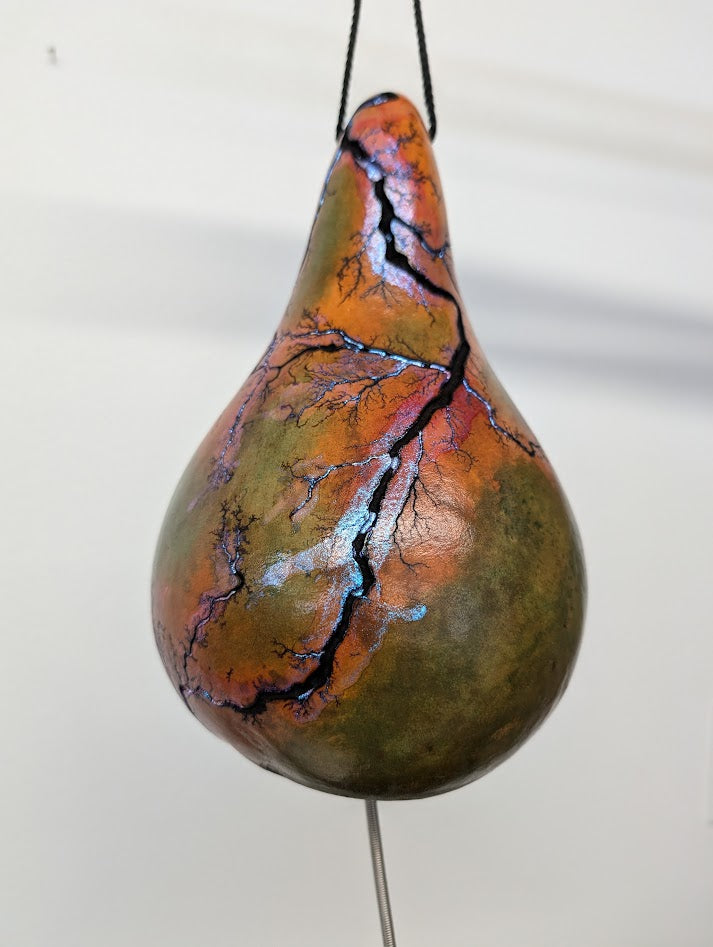 Small Sunset Opal Fractal Burned Thunder Gourd #1