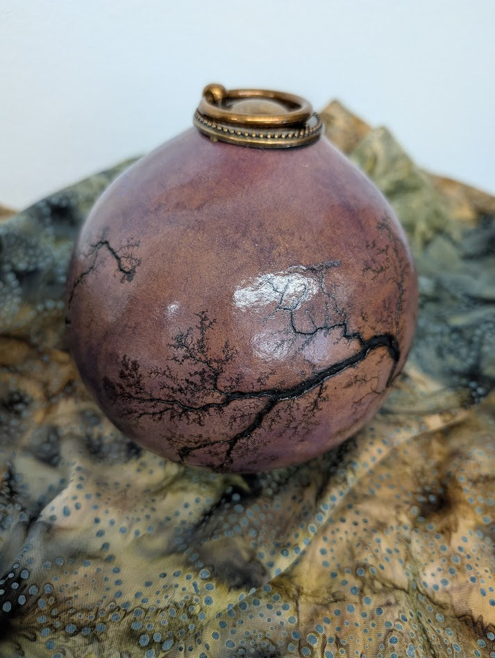 Gourd Pet Urn Fractal Burned Purple #2