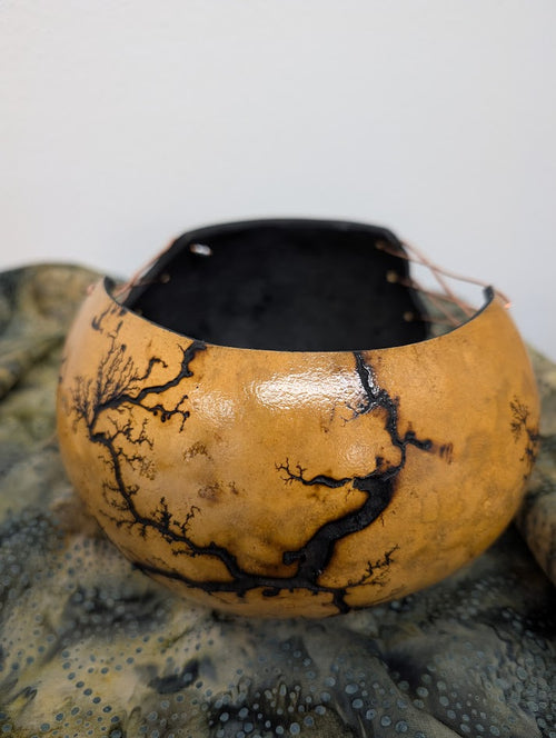 Gourd Bowl with Copper Wire #3