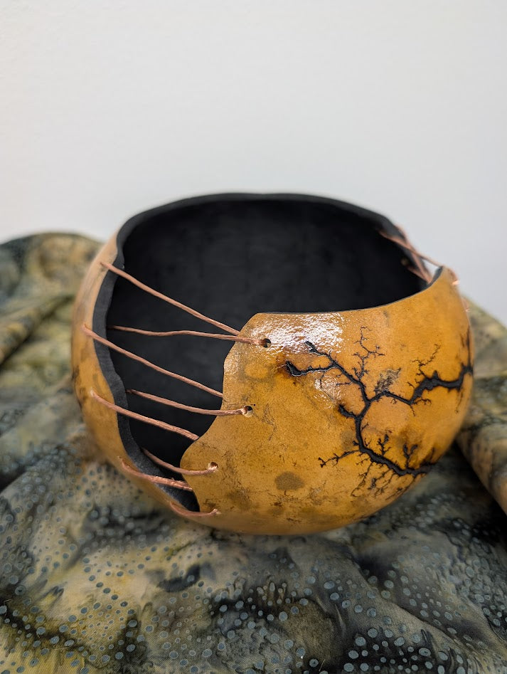 Natural Fractal Burned Wire Bowl #3