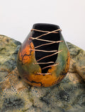 Sunset Purple Fractal Burned Wire Bowl #4