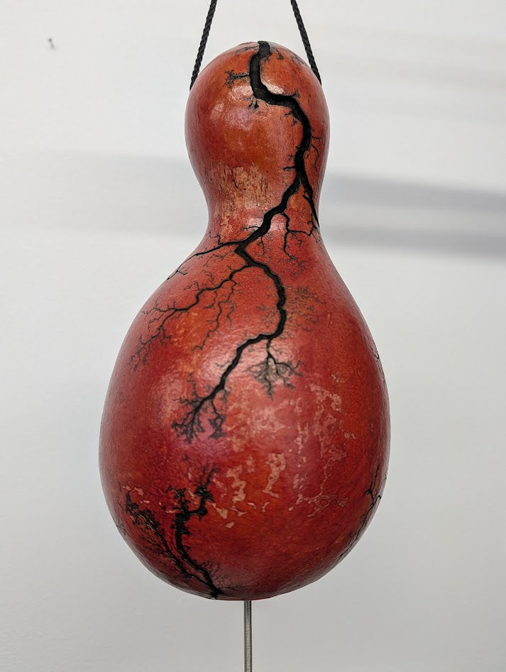 Medium Red Fractal Burned Thunder Gourd #4