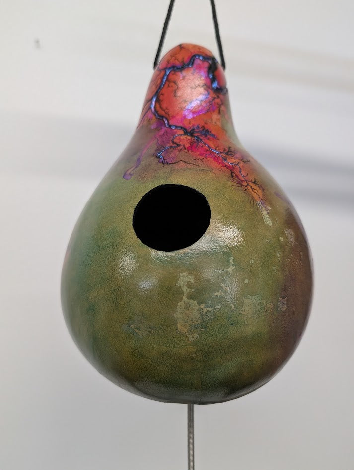 Small Purple Opal Fractal Burned Thunder Gourd #5
