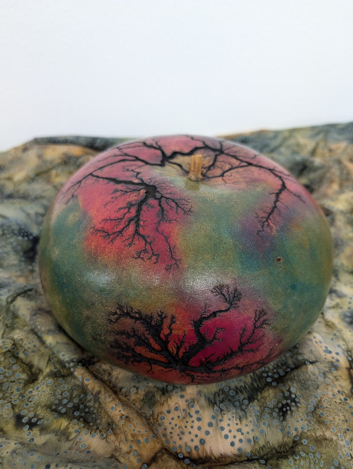Green and Magenta Ocean Drum Gourd #5
