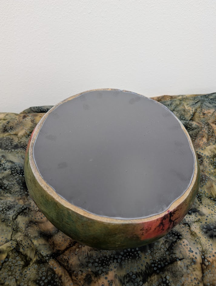 Green and Magenta Ocean Drum Gourd #5