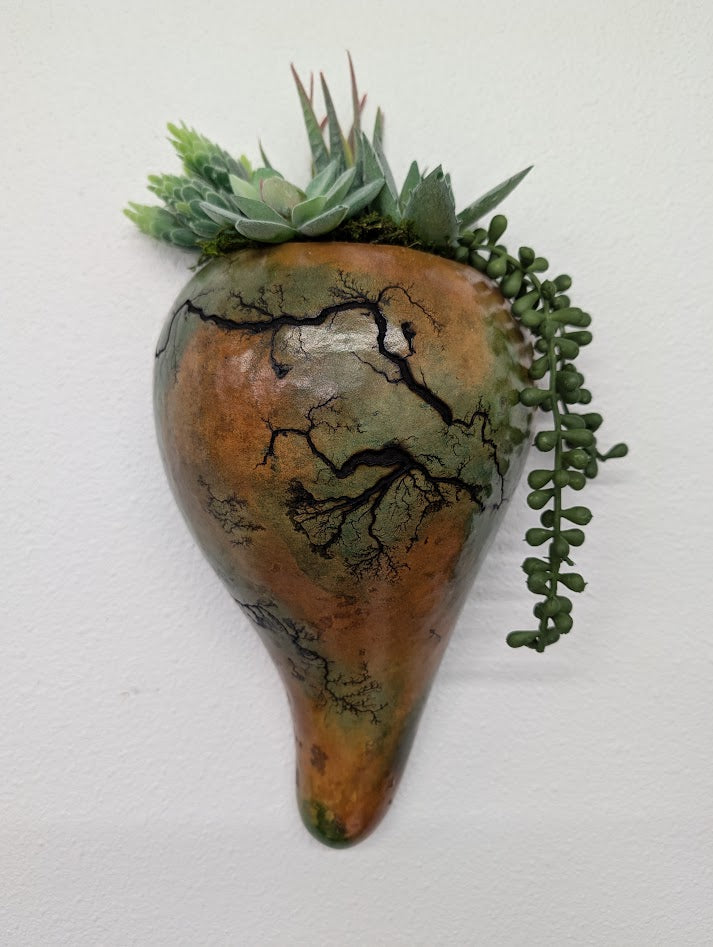 Brown and Green Wall Hanging Sconce Gourd #5