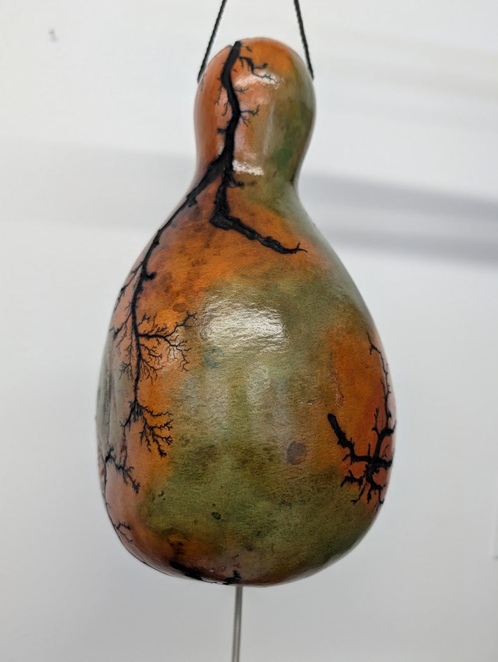 Medium Sunset Fractal Burned Thunder Gourd #5