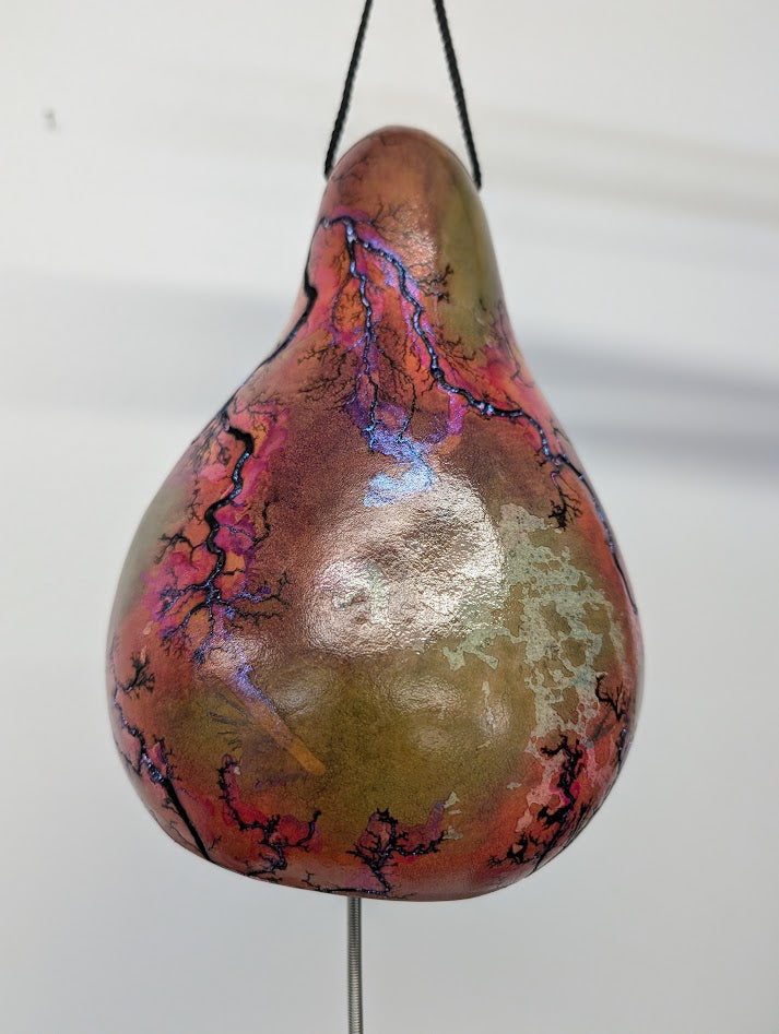 Small Purple Opal Fractal Burned Thunder Gourd #5