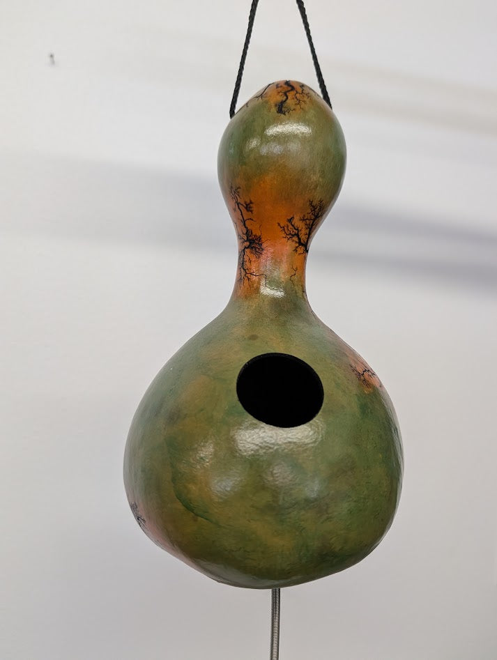Small Sunset Fractal Burned Thunder Gourd #6