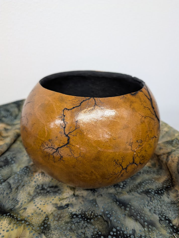 Copper Fractal Burned Bowl #6
