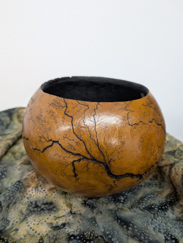 Copper Fractal Burned Bowl #6