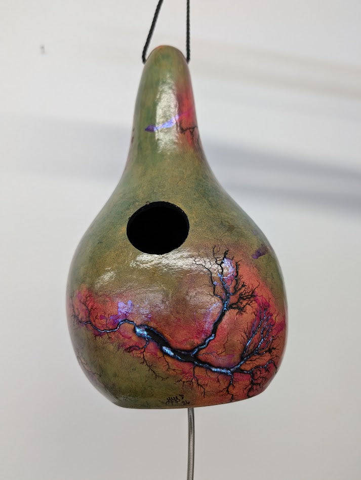 Small Purple Opal Fractal Burned Thunder Gourd #7