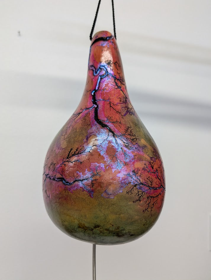 Small Purple Opal Fractal Burned Thunder Gourd #7