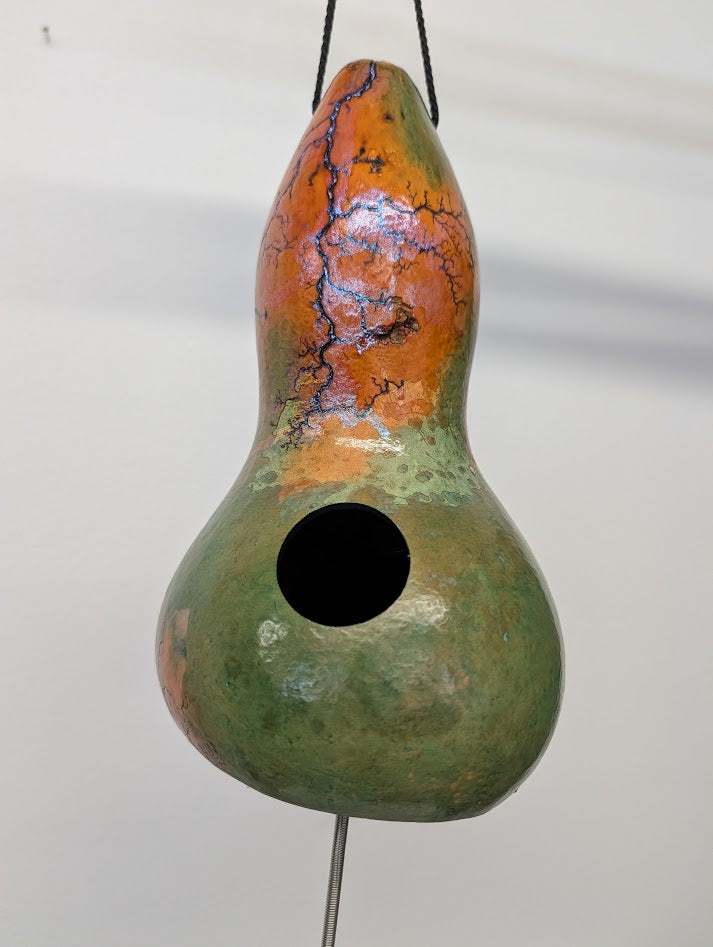 Small Sunset Opal Fractal Burned Thunder Gourd #8