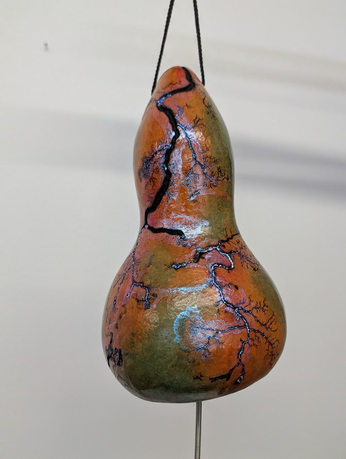 Small Sunset Opal Fractal Burned Thunder Gourd #8