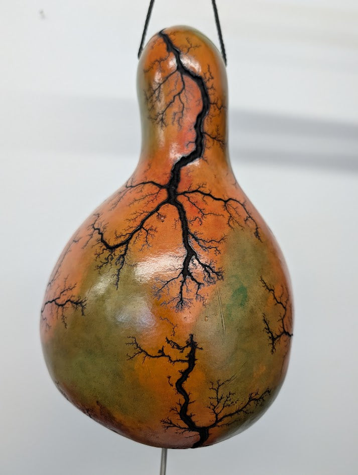 Medium Sunset Fractal Burned Thunder Gourd #9
