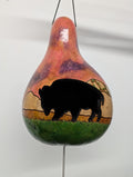 Hand Carved Bison Thunder Gourd #11