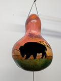 Hand Carved Bison Thunder Gourd #12