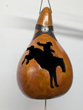 Hand Carved Buckin' Bronc Thunder Gourd #10