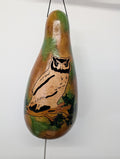 Hand Carved Owl Thunder Gourd #3